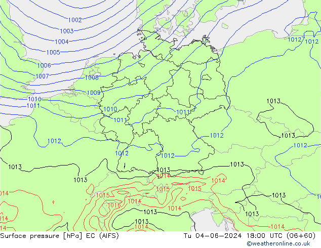 pression de l'air EC (AIFS) mar 04.06.2024 18 UTC