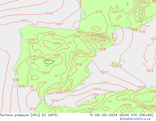 Yer basıncı EC (AIFS) Per 06.06.2024 00 UTC