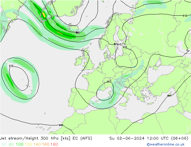 高速氣流 EC (AIFS) 星期日 02.06.2024 12 UTC