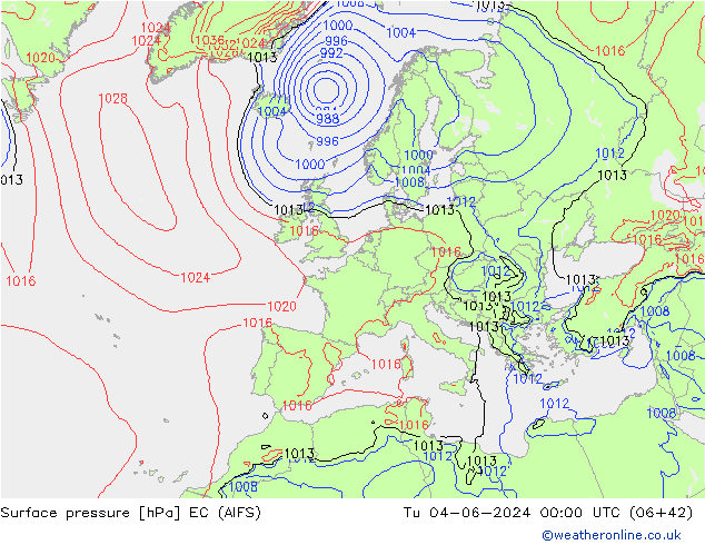 Bodendruck EC (AIFS) Di 04.06.2024 00 UTC