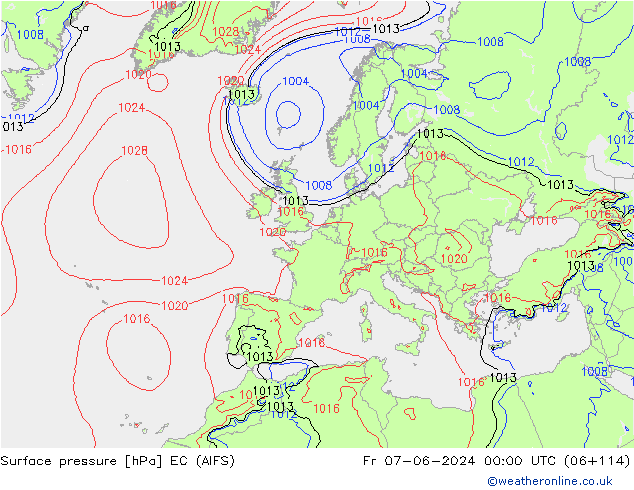 Bodendruck EC (AIFS) Fr 07.06.2024 00 UTC