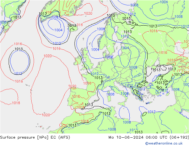 pression de l'air EC (AIFS) lun 10.06.2024 06 UTC