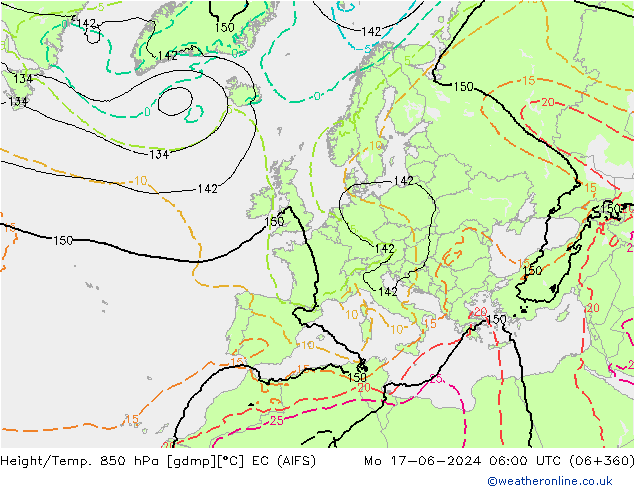 Height/Temp. 850 hPa EC (AIFS) Mo 17.06.2024 06 UTC