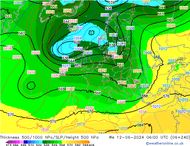 Schichtdicke 500-1000 hPa EC (AIFS) Mi 12.06.2024 06 UTC