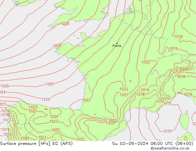 Bodendruck EC (AIFS) So 02.06.2024 06 UTC