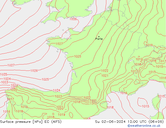 Bodendruck EC (AIFS) So 02.06.2024 12 UTC