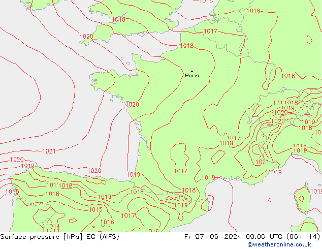 Bodendruck EC (AIFS) Fr 07.06.2024 00 UTC