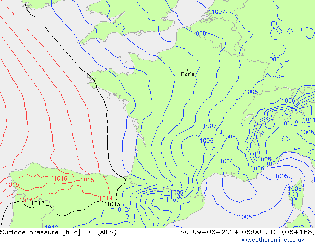 pression de l'air EC (AIFS) dim 09.06.2024 06 UTC