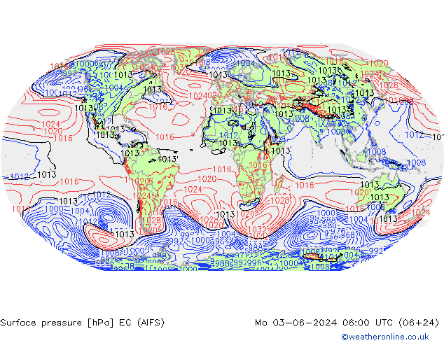 Pressione al suolo EC (AIFS) lun 03.06.2024 06 UTC