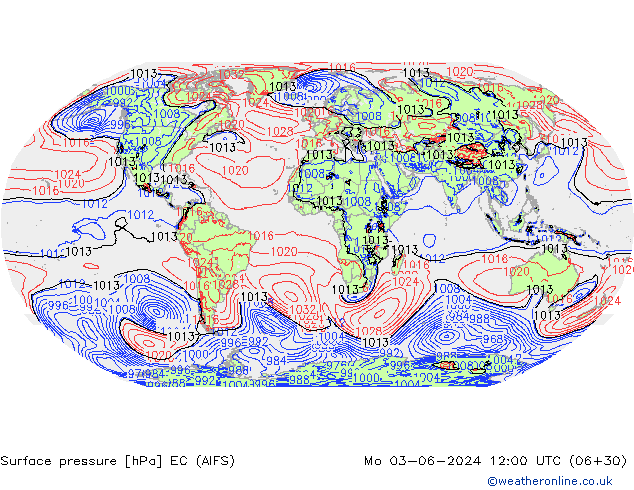 Surface pressure EC (AIFS) Mo 03.06.2024 12 UTC
