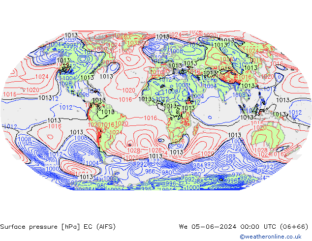 Surface pressure EC (AIFS) We 05.06.2024 00 UTC