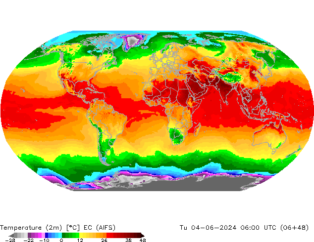 Temperaturkarte (2m) EC (AIFS) Di 04.06.2024 06 UTC