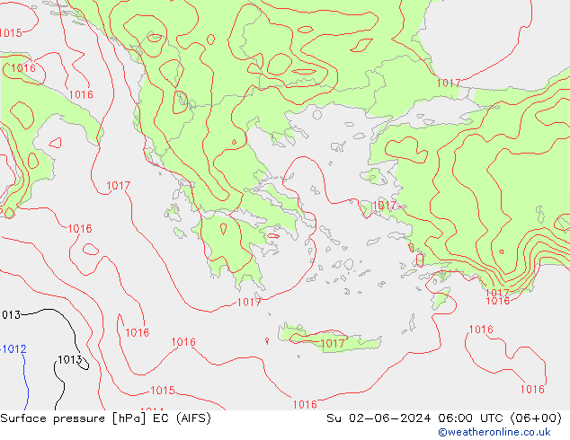 Surface pressure EC (AIFS) Su 02.06.2024 06 UTC