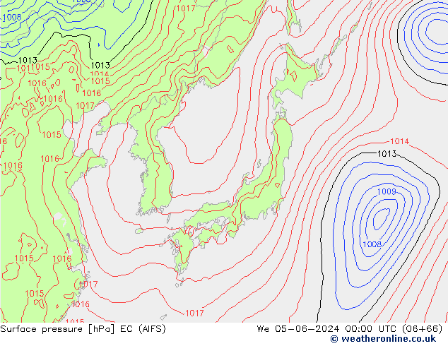 ciśnienie EC (AIFS) śro. 05.06.2024 00 UTC