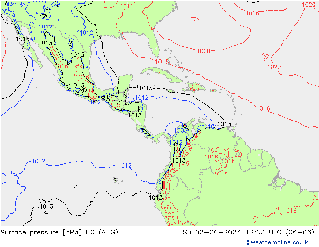 Pressione al suolo EC (AIFS) dom 02.06.2024 12 UTC