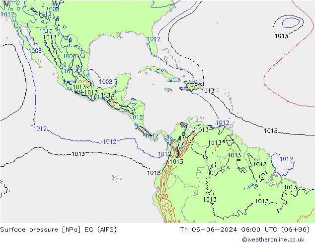 Yer basıncı EC (AIFS) Per 06.06.2024 06 UTC