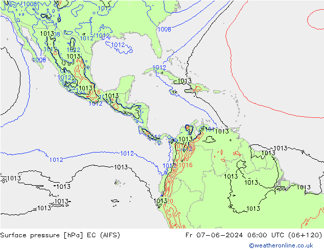 приземное давление EC (AIFS) пт 07.06.2024 06 UTC