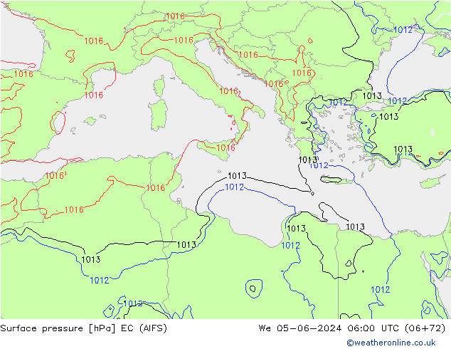 pressão do solo EC (AIFS) Qua 05.06.2024 06 UTC