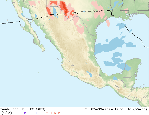 T-Adv. 500 hPa EC (AIFS) Paz 02.06.2024 12 UTC