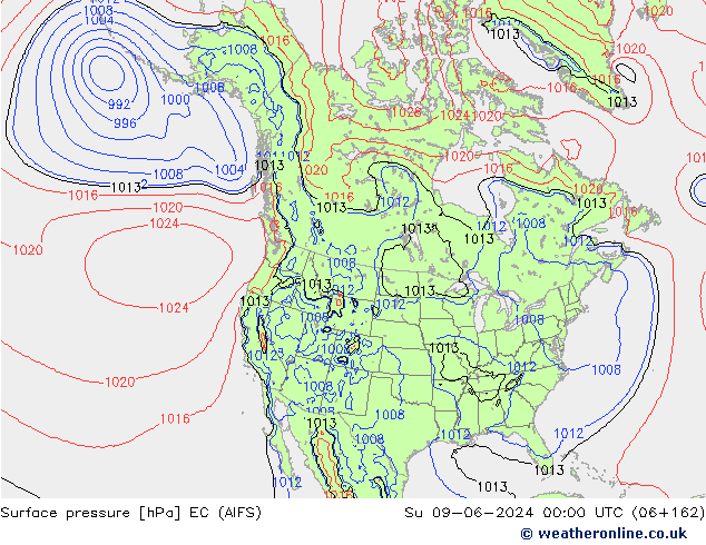 pression de l'air EC (AIFS) dim 09.06.2024 00 UTC