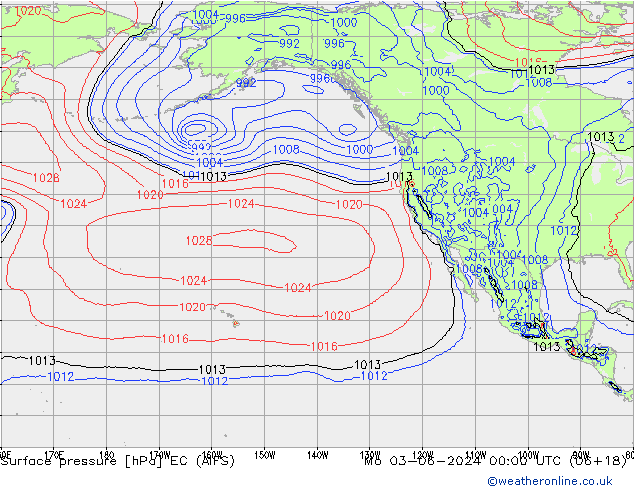 приземное давление EC (AIFS) пн 03.06.2024 00 UTC