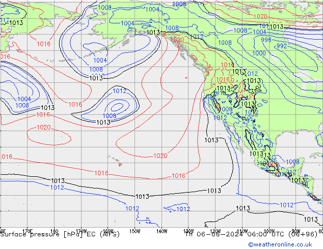 приземное давление EC (AIFS) чт 06.06.2024 06 UTC
