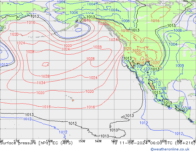 pression de l'air EC (AIFS) mar 11.06.2024 06 UTC