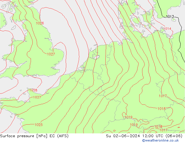 ciśnienie EC (AIFS) nie. 02.06.2024 12 UTC