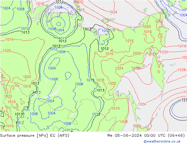 приземное давление EC (AIFS) ср 05.06.2024 00 UTC