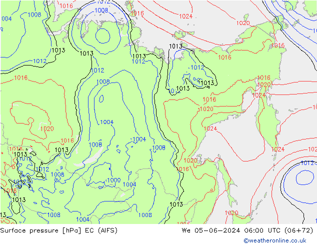 приземное давление EC (AIFS) ср 05.06.2024 06 UTC