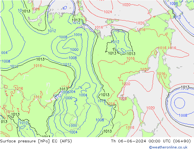 ciśnienie EC (AIFS) czw. 06.06.2024 00 UTC