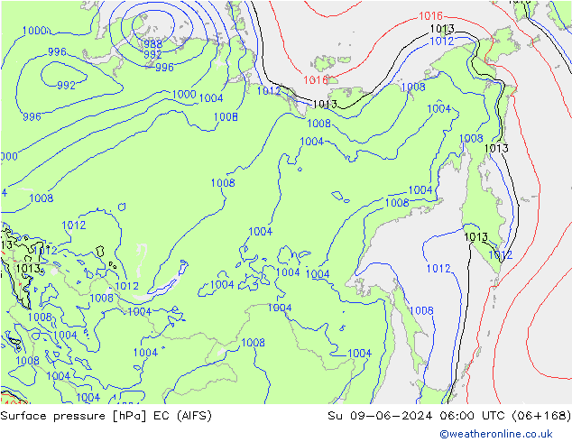 pression de l'air EC (AIFS) dim 09.06.2024 06 UTC