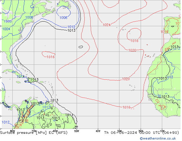 Surface pressure EC (AIFS) Th 06.06.2024 00 UTC