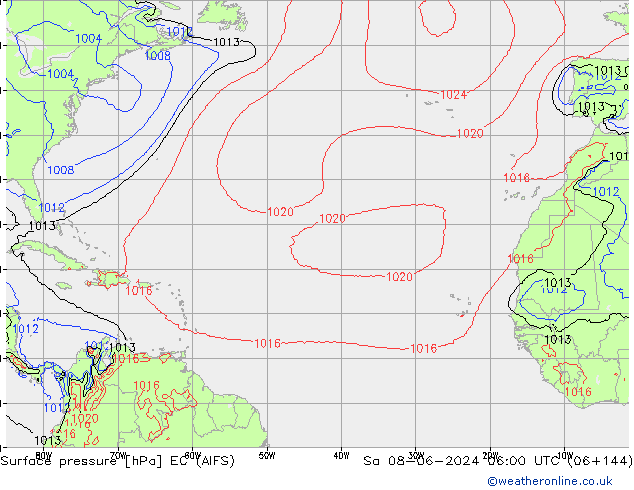 приземное давление EC (AIFS) сб 08.06.2024 06 UTC