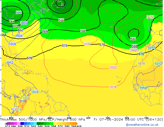 Thck 500-1000hPa EC (AIFS) Pá 07.06.2024 06 UTC