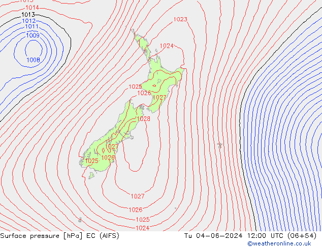 Pressione al suolo EC (AIFS) mar 04.06.2024 12 UTC