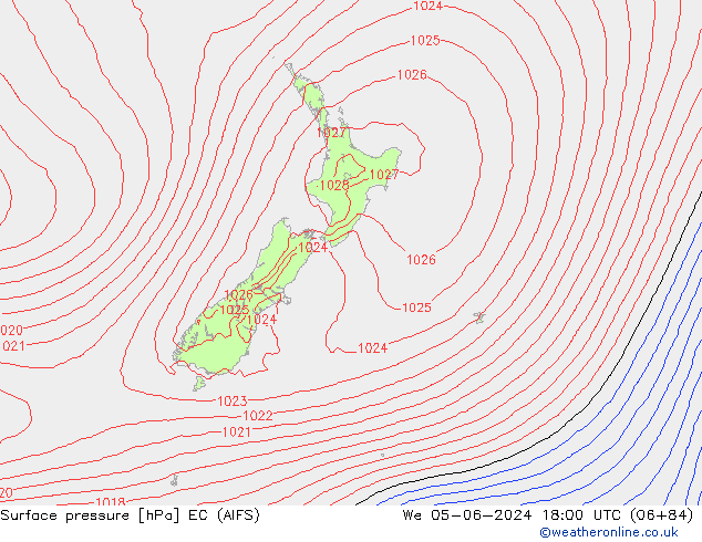 приземное давление EC (AIFS) ср 05.06.2024 18 UTC