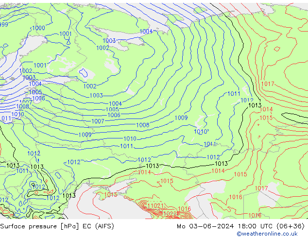 Presión superficial EC (AIFS) lun 03.06.2024 18 UTC