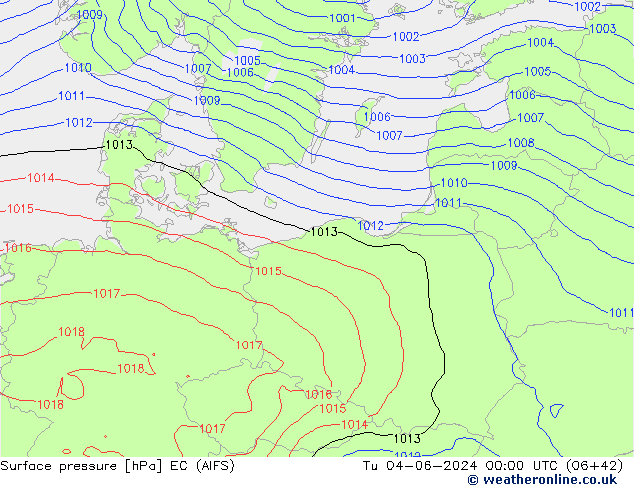 Presión superficial EC (AIFS) mar 04.06.2024 00 UTC