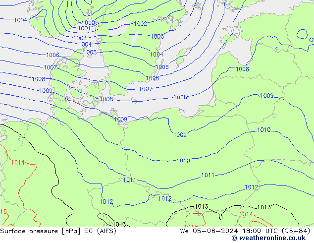 pressão do solo EC (AIFS) Qua 05.06.2024 18 UTC