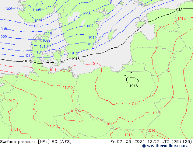 приземное давление EC (AIFS) пт 07.06.2024 12 UTC