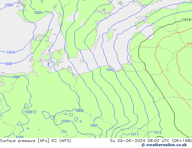 Bodendruck EC (AIFS) So 09.06.2024 06 UTC