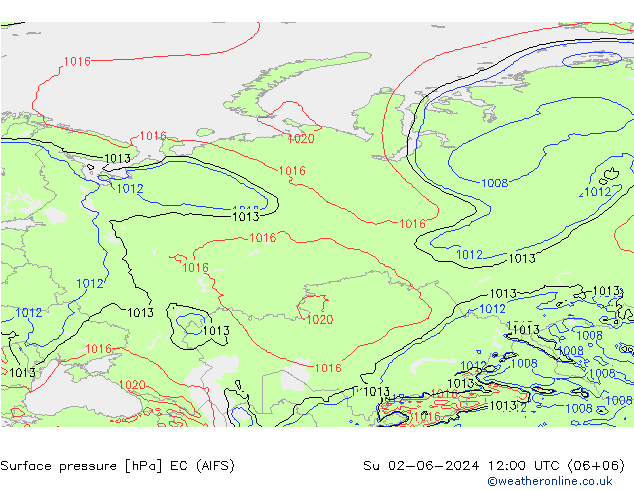 pression de l'air EC (AIFS) dim 02.06.2024 12 UTC