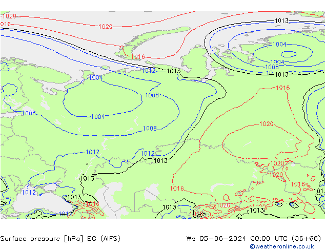 приземное давление EC (AIFS) ср 05.06.2024 00 UTC