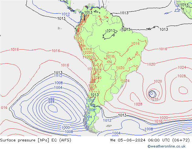 Bodendruck EC (AIFS) Mi 05.06.2024 06 UTC