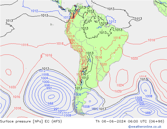 ciśnienie EC (AIFS) czw. 06.06.2024 06 UTC