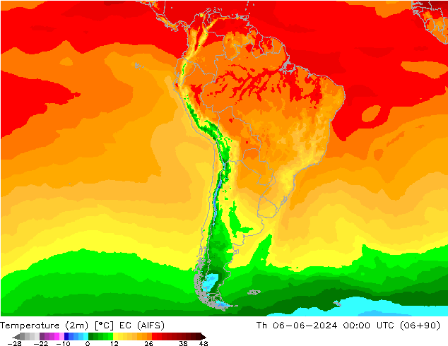 Temperatura (2m) EC (AIFS) jue 06.06.2024 00 UTC