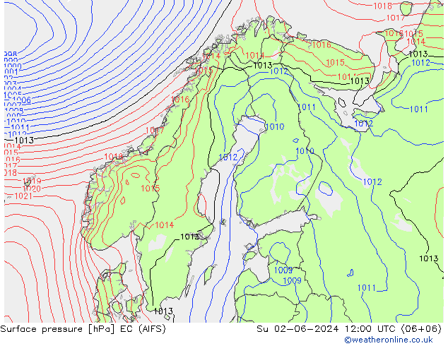pressão do solo EC (AIFS) Dom 02.06.2024 12 UTC