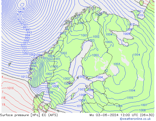 Presión superficial EC (AIFS) lun 03.06.2024 12 UTC