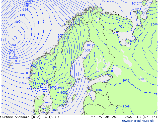 pressão do solo EC (AIFS) Qua 05.06.2024 12 UTC